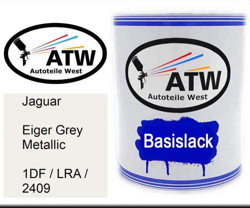 Jaguar, Eiger Grey Metallic, 1DF / LRA / 2409: 1L Lackdose, von ATW Autoteile West.